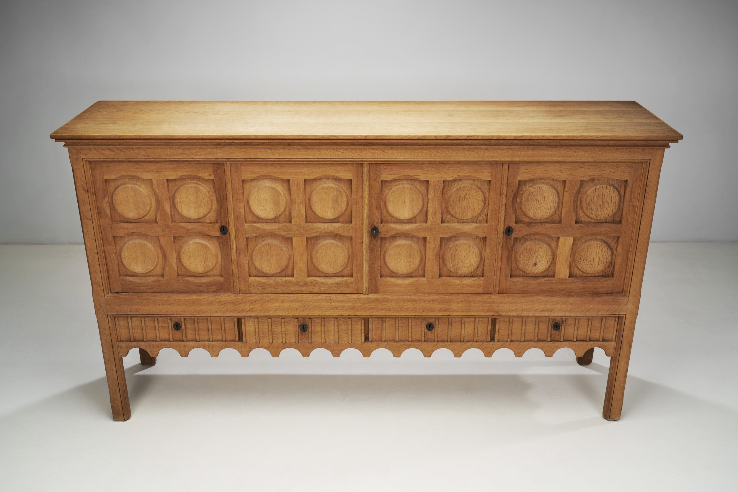 Henning Kjærnulf Carved Oak Sideboard for Nyrup Møbelfabrik